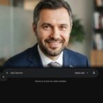 Профессиональный портрет уверенного российского бизнесмена на размытом нейтральном фоне в студийном освещении